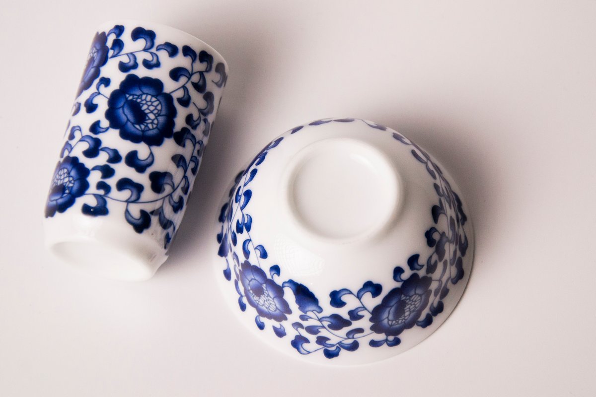 Чайная пара, фарфор, 30 мл.