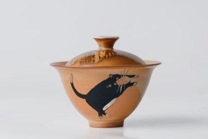 Гайвань "Черный кот", 130 мл., керамика и глазурь