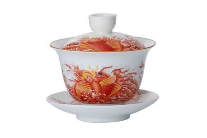 Гайвань "Красный карп", 180 мл., фарфор