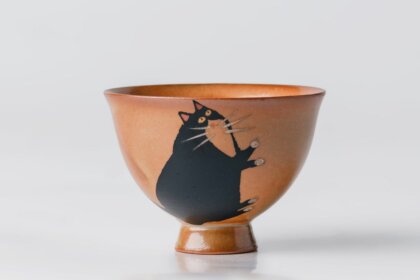 Пиала "Черный кот", 55 мл., керамика и глазурь