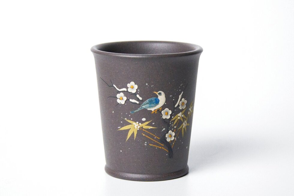 Пиала из исинской глины с ручной росписью, 190 мл.