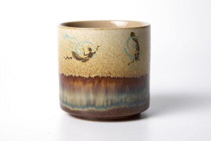 Пиала для чая, глина и обливная глазурь, 120 мл.